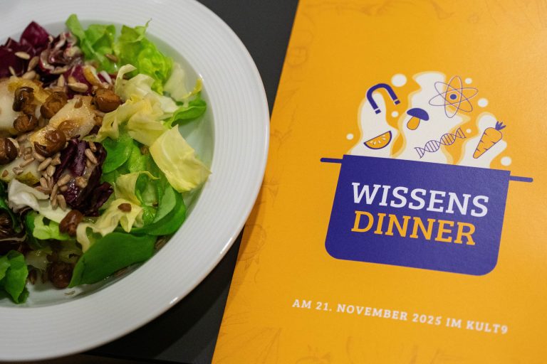 Salat mit Menükarte WissensDinner